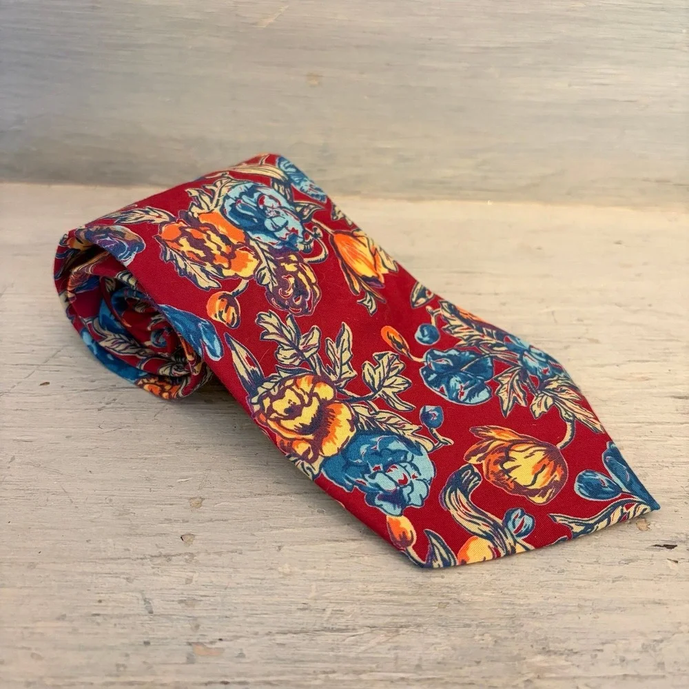 Tango by Max‎ Raab Floral Print Tie Good Condition